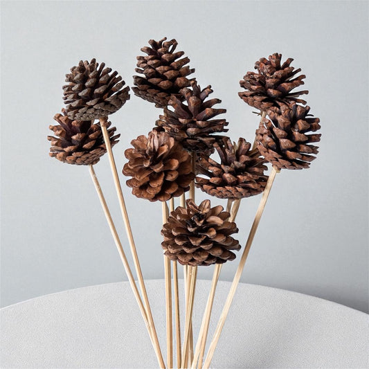 Flowers and Fillers 10 pcs Dried Pine Cone on Stems